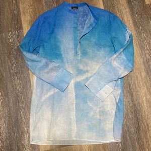 Akris Gallen Sky Print Linen Tunic size 2